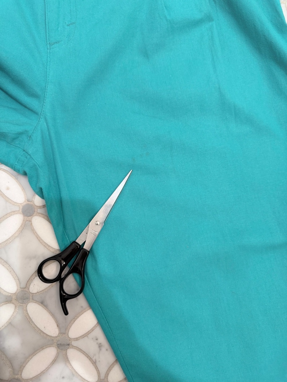Vintage 80s Cherokee High Waist Pleated Tapered Pants Turquoise Aqua Sz 13 USA - Picture 12 of 14